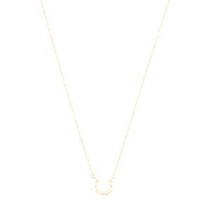 WHITE LOTUS 14kt Gold Diamond Horseshoe Necklace